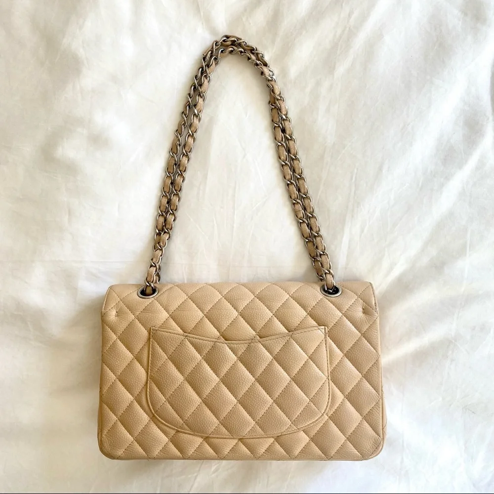 Chanel Beige Classic Medium Double Flap Bag